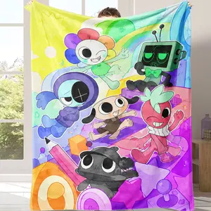 Viral Dandy’s World Flannel Blanket | Cute Toons Group Design, Must-Have Cozy Blanket for Kids & Dandy’s World Gamers, Ideal Birthday/Christmas Gift Ultra Soft Flannel Blanket for Home, Perfect Gift for Dandy’s World Fans, Warm All-Season Blanket
