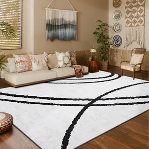 Luxury Vintage Patterned Velvet Carpet, Soft Comfortable Home Decor Rug, Decorative Area Rug, Living Room Sofa Mat, Bedroom Bedside Rug, Multi-Scene Use, Vintage Design Rug, merry Christmas、let it snow