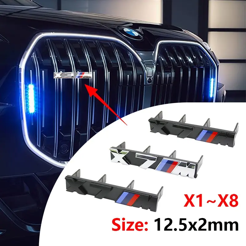1pc Bmw Front Grille Badge, Grill Emblem, Durable High-Quality Decorative Accessory, Automotive Vehicle Decoration Accessory, Car Accessories for X1, X2, X3, X4, X5, X6, X7, X8 Models, Sporty Car Modification Decor