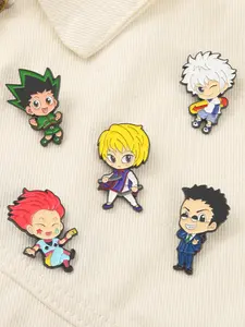 5-Piece Japanese Anime HUNTER×HUNTER Character Brooch Enamel Pins, Durable Metal Pins, Fashion Accessory for Backpack Clothes Accessories Lapel Pins Badge Jewelry Gift for Fans Friends