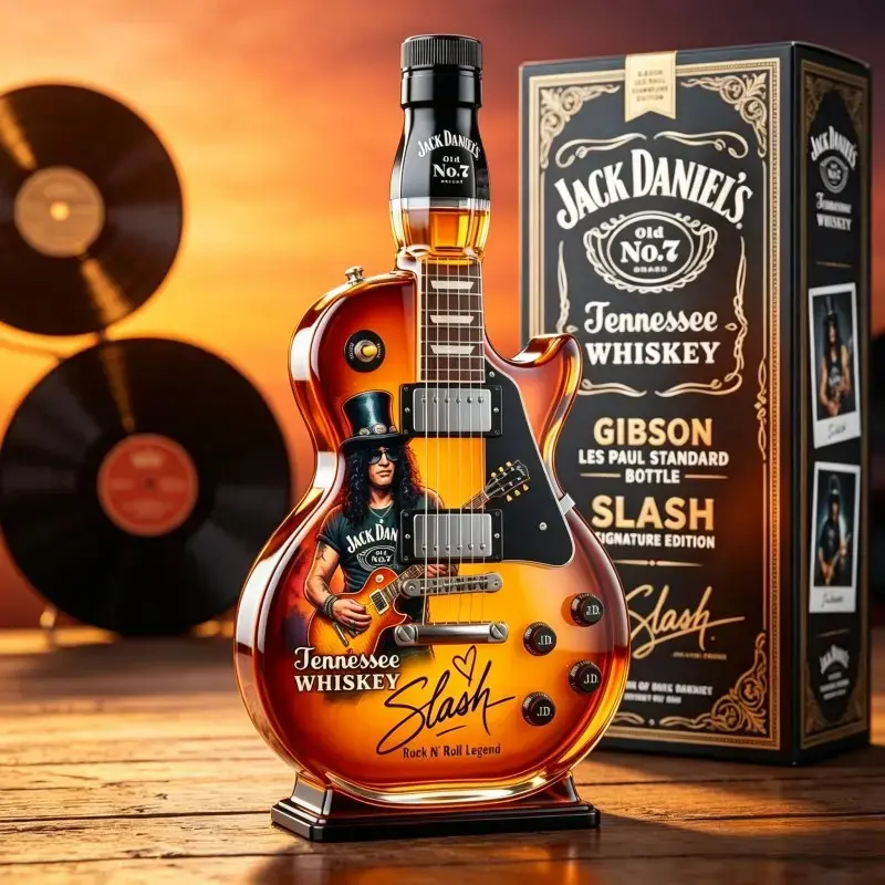 Slash Les Paul Guitar Whiskey Decanter | Iconic Rock Bar Collectible Bottle, Perfect Unique Gift for Guitar & Rock Music Fans