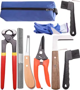8 inch Farrier Tool Kits 9 count Mini Rasp Hoof File Goat Pig  Metal Shears Professional Farriers Hoof Nipper  Handle