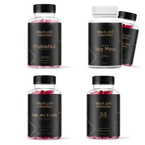 Black Girl Vitamins Complete Wellness Essentials - Probiotics Multi-Vitamin Hair Skin Nail Vitamin D3 for Immunity Energy Beauty and Gut Health Fitness