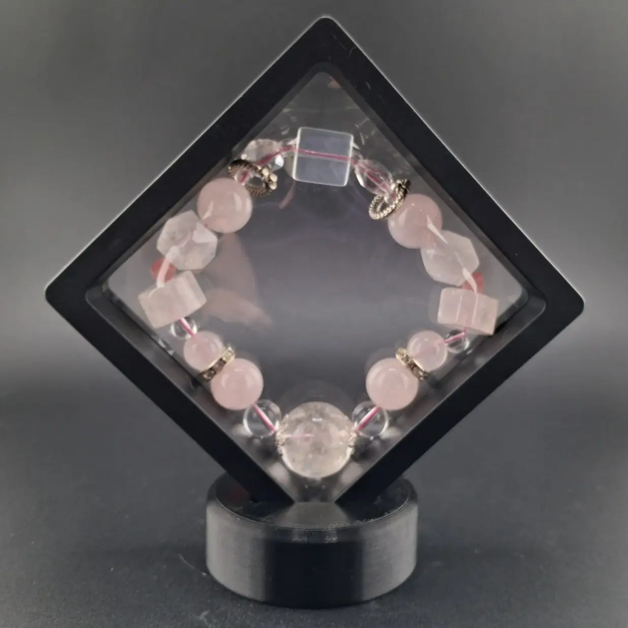 Herkimer Diamond and Rose Quartz Bracelet