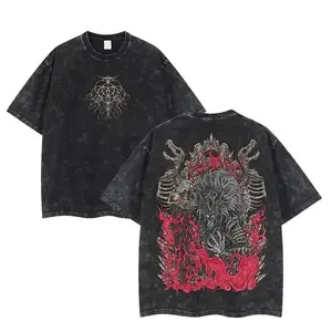 Menswear Grim Style Maliketh Elden Ring Distressed Retro Limited Vintage Lightweight Washed Cotton Short-Sleeve Graphic Tee, Festive Casual Top with Full Sizes – Ideal Gift for Game Fans