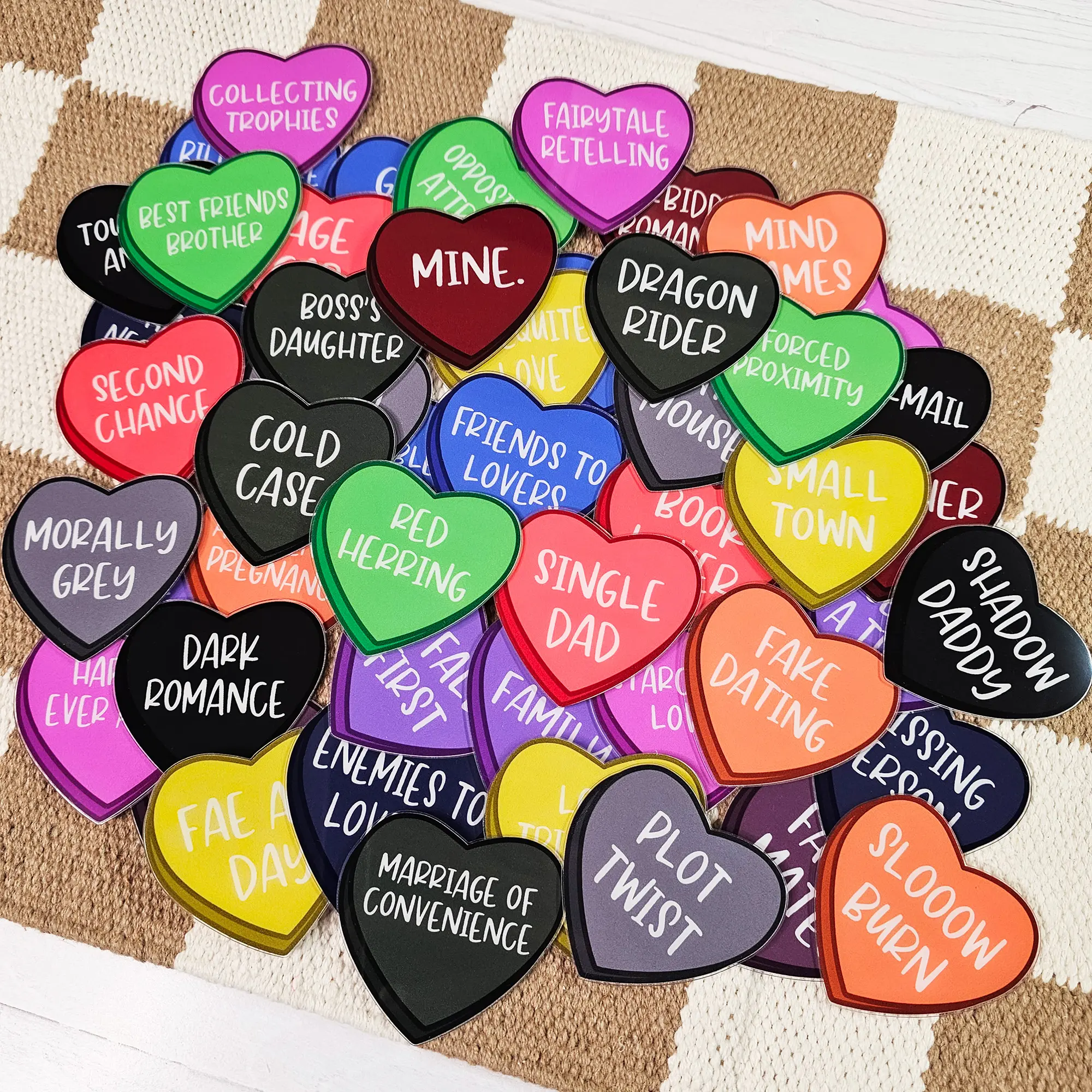 Mini Hearts Shapemark - UV Printed Acrylic