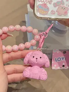 Handmade High-Quality Beaded Dog Keychain, Cute Animal Pattern, Perfect Gift for Women and Kids, Car Key Ring, Phone Strap,Valentine's Day,lovers
