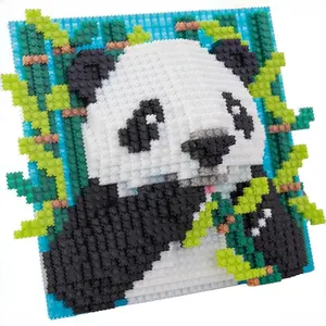 Ahzilei Panda Animal Building Blocks, Adult DIY 3D Wall Decor Kit, Creative Pixel Puzzle, Stress Relief Toy, 1166 Pieces, Home Office Decoration