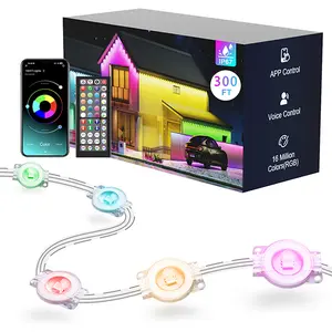 100ft-400ft Permanent Outdoor Lights, House Decoration, 2025 New Smart RGB Holiday Outdoor Light Strip, APP Remote Control, IP67 Waterproof Eaves Lighting, Suitable for Various Holiday Decorations, Daily Lighting, Party