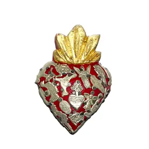Handmade Solid Wood Carved Mexican Milagro Hearts - Miracle Flair Series
