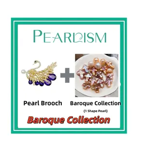 【Andrew】Swan Pearl Brooch + Baroque pearl  Collection (Min 1 pc Baroque pearl) [Open in live ]｜Freshwater Baroque Pearls
