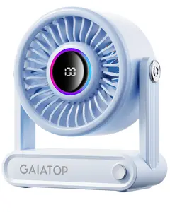 GAIATOP Personal Desk Fan Rechargeable 5in 6000mAh Battery-Powered Portable Cooling with Phone Charging 5-Speed Mood Light Perfect for Bedroom Dorm Office Travel Must-Have Summer Gift for Women Girls