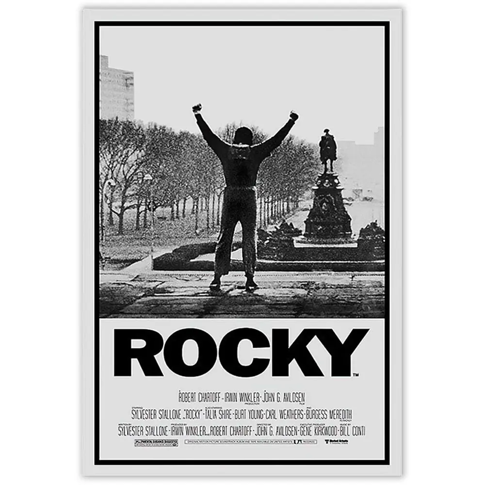 POSTER STOP ONLINE Rocky Movie Poster - Regular Style Victory Pose, 24"x36" Graphic Art Illustrations - Home Decor for Wardrobe, Balcony, Kid Room, Bedroom Wall Accent, Modern Home Decor