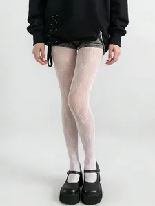 Jk Style Thin Bowknot Lolita Fishnet Stockings, Women Pantyhose, Tights, Cute Japanese Fashion, Comfortable & Stylish, Perfect for Daily Wear