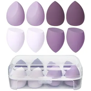 8Pcs Makeup Sponge Set, Wet & Dry Dual Use Beauty Blender, Soft & Skin-Friendly Foundation Sponge, Multi-Color Makeup Puff with Storage Box, Daily Makeup Application Tools, Beauty Sponges