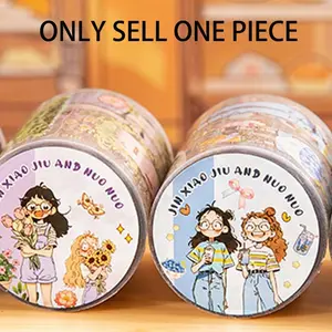 200cm Roll Pet Decorative Adhesive Tape, DIY Handmade Journal Diary Album Frame Decoration Sticker Rolls, Decorative Stickers, Scrapbooking, & Nummy Series Characters, Scrapbook Materials