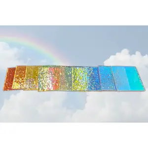 Clear Radiant Rainbow Dichroic Glass 10 Pack! • 2mm Thin 90 COE • Clear Glass