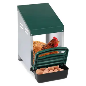 27x52x47cm sloping roof single compartment plastic iron green silver chicken feeding trough