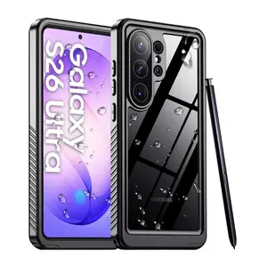 Temdan Designed for Samsung Galaxy S26 Ultra/S26 Plus /S26 Case Waterproof, Built-in Lens & Screen Protector Military Shockproof Dropproof IP68 Underwater Full Body Phone Case-Black (2026)