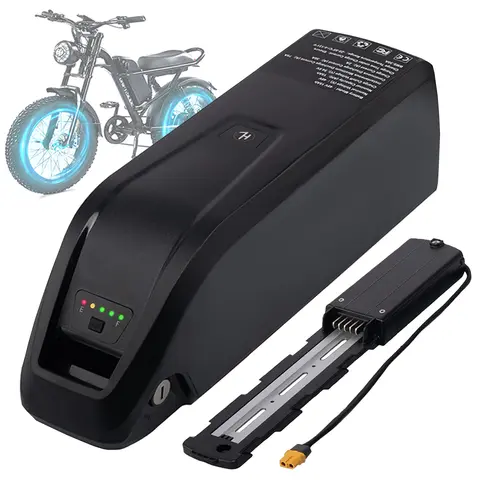 48V 15Ah Lithium Ion E-Bike Battery with 2A Fast Charger, BMS, USB Port, Safe Lock, LED Indicator - 0-1500W Motor Compatible Replacement for E-Bikes, Scooters, Car Battery Repair Tools