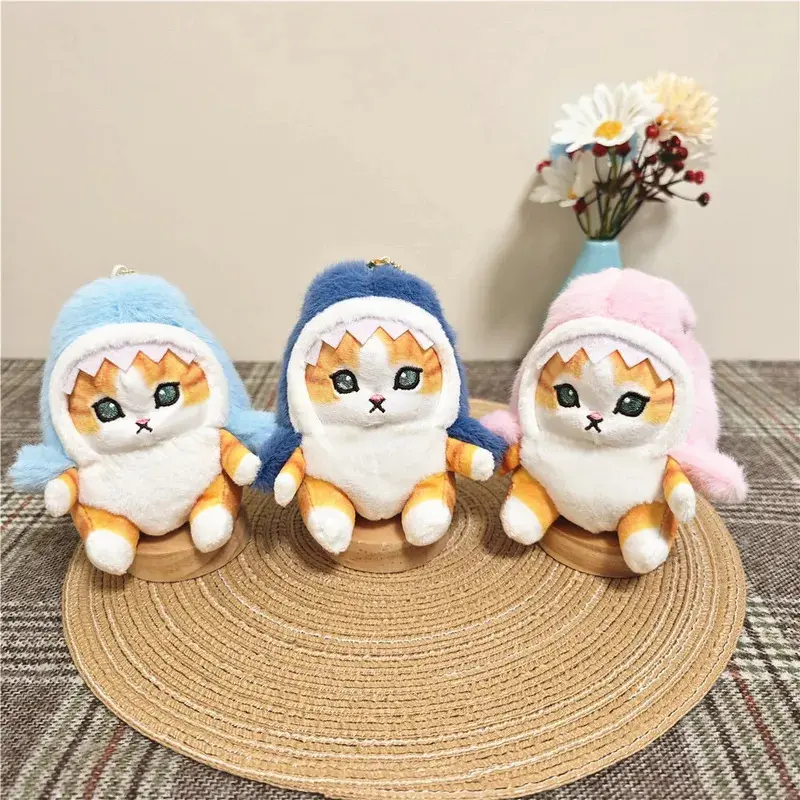 Hot Cute Shark Cat Fried Shrimp Cat Plush Doll Pendant Doll Beautiful Room Car Bag Decoration Pendant Opening Holiday Gift