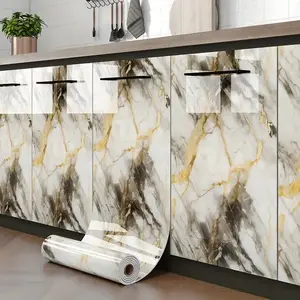 Marble Backsplash Wallpaper Stickers, Self-Adhesive Foam Tiles, Thick Design, Easy Clean & Cut, Home Decor Panels, Bathroom Kitchen Bedroom