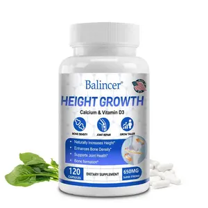 Balincer Height Growth Support Supplement,Supports Bone Density and Joint Health,60,120 Capsules