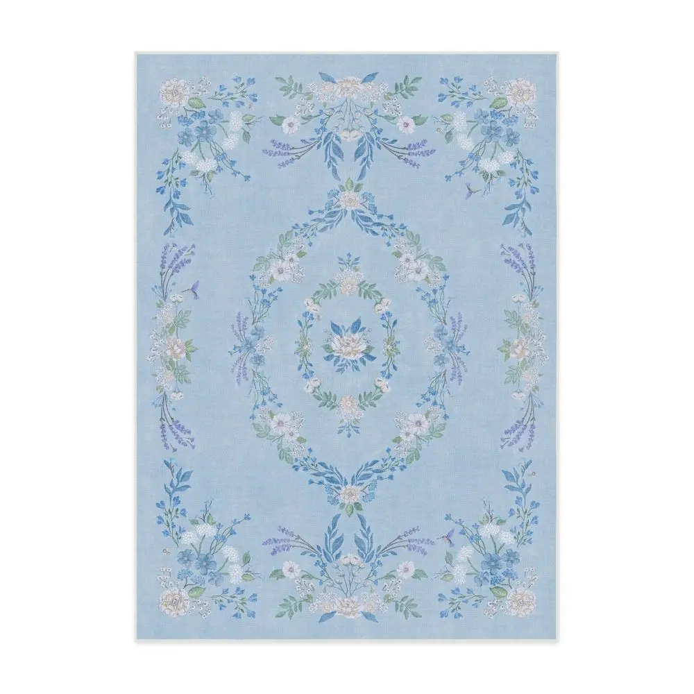 Ruggable 5'x7' Washable Bridgerton Aubrey Hall Garden Area Rug Blue Ruggable 5'x7' Washable Bridgerton Aubrey Hall Garden Area Rug Blue