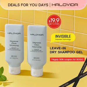 Halovida Leave-in Light Hair Dry Shampoo Gel 2.28oz,4D hyaluronic acid,Silk protein,Instant Oil Absorption,Invisible Volume Boost,Long-Lasting Oil Control,Safe & Clean Formula,Perfect for On-the-Go,Cleanser & Haircare,DealsForYouDays, summerwins
