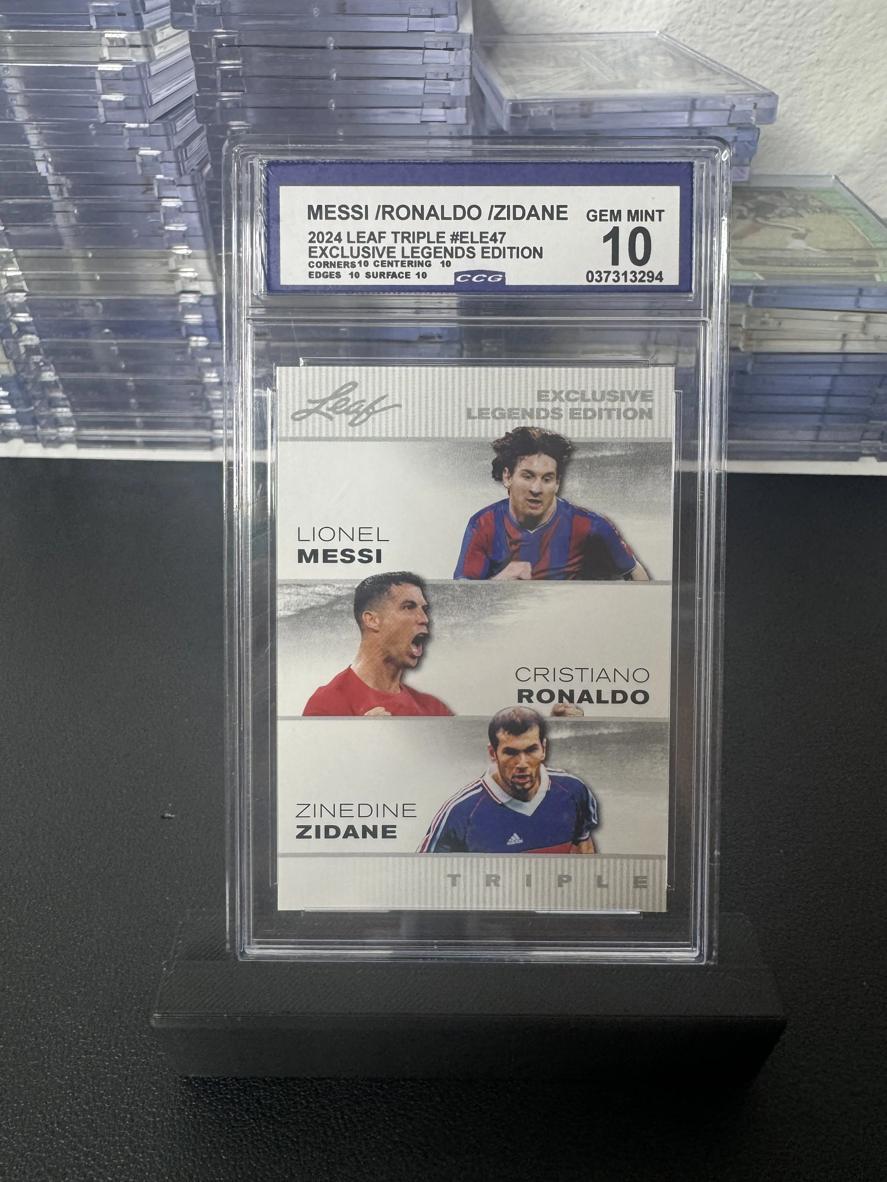 MESSI RONALDO ZIDANE LEGENDS EXCLUSIVE GEM MT 10