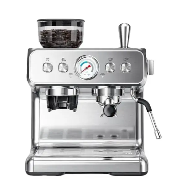 Kismile 20-Bar Pump Espresso Maker - Stainless Steel 4-in-1 Professional Easy-to-Use Coffee Bar Machine with Milk Frother, Steam Wand, Removable Water Tank, Hot Water Dispenser for Latte at Home, At-Home Espresso Appliance
