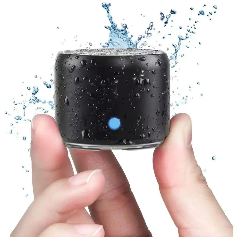 A106 Pro Portable Bluetooth Electronic Audio Speaker with Custom Bass Radiator, Brief Metal Design, IP67 Waterproof, Ideal for Shower, Car (Black, Compatible with iPhone), Portable Speaker
