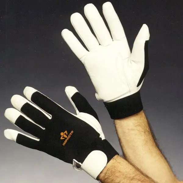 Work Safety Anti-Vibration Hand Protection Gloves - Large, Full Finger, Pearl Leather, Nylon, 0.5 lbs, Velcro, Adjustable Elastic Wrist, Protective Gloves for Hand-Arm Vibration Syndrome Prevention