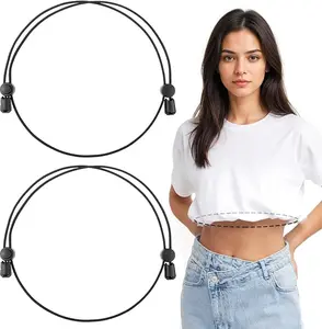 2Pcs Shirt Tuck Band Women, Adjustable Tool for Sweater and Shirts Belly Leaking Elastic Crop Bands to Change The Style of Your Tops Shirt Stays Belt