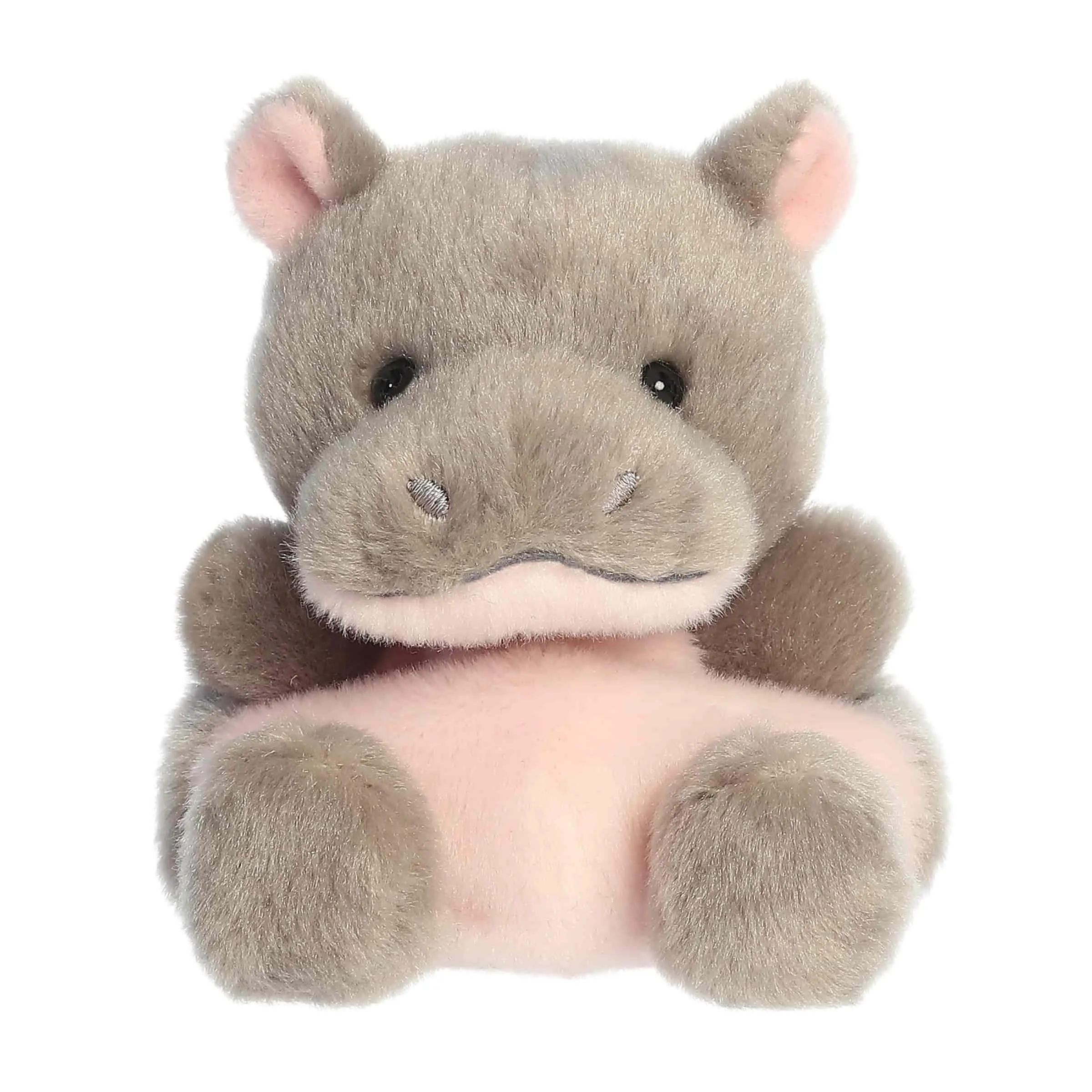 Palm Pals Adorable Ham Pygmy Hippo 5 inch Gray Mini Soft Plush Collectable Stuffed Animal