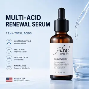 ALRA Advanced Multi-Acid Facial Serum 30ml | Gentle At-Home Peel & Anti-Wrinkle Serum | AHA BHA PHA + Niacinamide | Non-Irritating Deep Hydration & Pore Minimizer for Smooth Glow