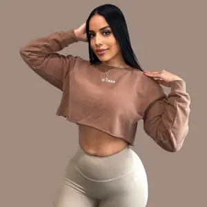 TRAINING CROPPED SWEATER - BROWN