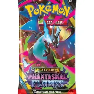 Pokémon Phantasmal Flames Booster Pack - 1 pack of Mega Evolution Trading Card Game Cards Featuring Mega Charizard X & Mega Gengar