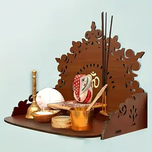 1 piece, wooden ceremony decoration, suitable for home and office shrines, modern home or shop wall desktop decoration, easy to install without electricity, Altar
