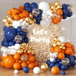 Orange and Navy Blue Balloon Arch Kit 164 count Orange Navy Blue White  Confetti Balloons for Thanksgiving Wedding  Shower Engagement Birthday Graduations Party Decoration