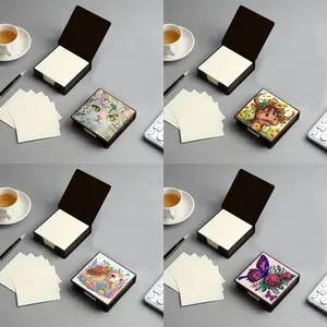 1-piece set, diamond art painting wood message paper storage note box, note storage box, reusable note holder, for desk organization, Desk Organizer