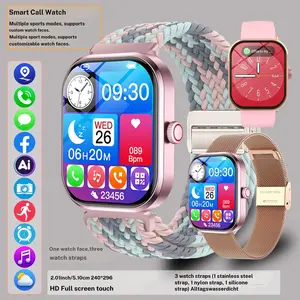 Smartwatch with multiple straps, suitable for both men and women, full-screen touch display, supports answering calls and message notifications, weather updates, activity tracking, pedometer, music playback, remote photography, a gift for couples.