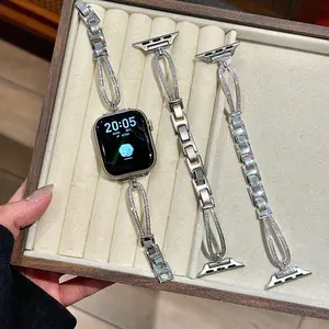 Diamond-studded watch band for Apple Watch Series 11/10 Ultra 2 49mm 44mm 45mm 46mm 42mm Belt Silicone Bracelet