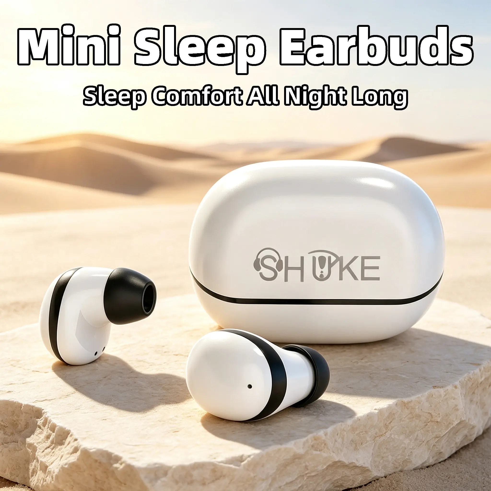 Ultra-Mini Invisible Sleep Bluetooth Earbuds, Ergonomic Snug Fit, Pain-Free All-Night Wearing, Comfortable Side Sleeping, Transparent Balanced Sound, Digital Display Charging Case, Ideal for Travel & Office Short Rests