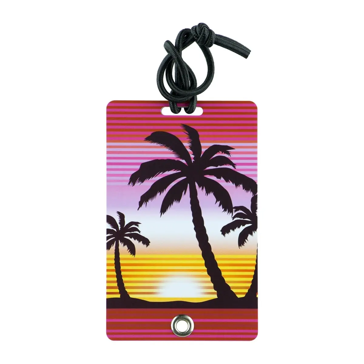 212 MAIN PVC Luggage Tag (Model 2062) - Bag Charm Keychain, Stylish Design, Secure Closure, Rivet Fastener, Hidden Info Slot for Backpacks, Pet Carriers (Sunset)