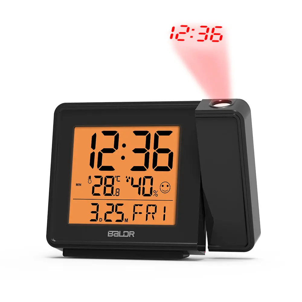 BALDR Atomic Time Projection Alarm Clock – Ceiling Time Projector with Temperature Display & Adjustable Brightness