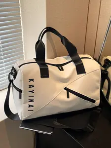 Personality  fashion  simplicity contrast color one-shoulder messenger bag, niche design multi-layered lightweight luggage, trendy daily commuter messenger bag, suitable for short trips, Travel Duffle Bag, sports and fitness bags.