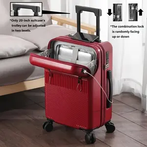 20 inch Carry On Luggage, Airline Approved, Lightweight Luggage with Spinner Wheels, TSA Lock, Front Open, USB Port