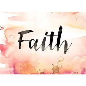 Faith Watercolor Script Spiral Ruled Notebook - Custom Slogan, Affirmation Slogan, Decorative Lettering Options, Custom Slogan Notebooks, Affirmation Slogan Notebooks