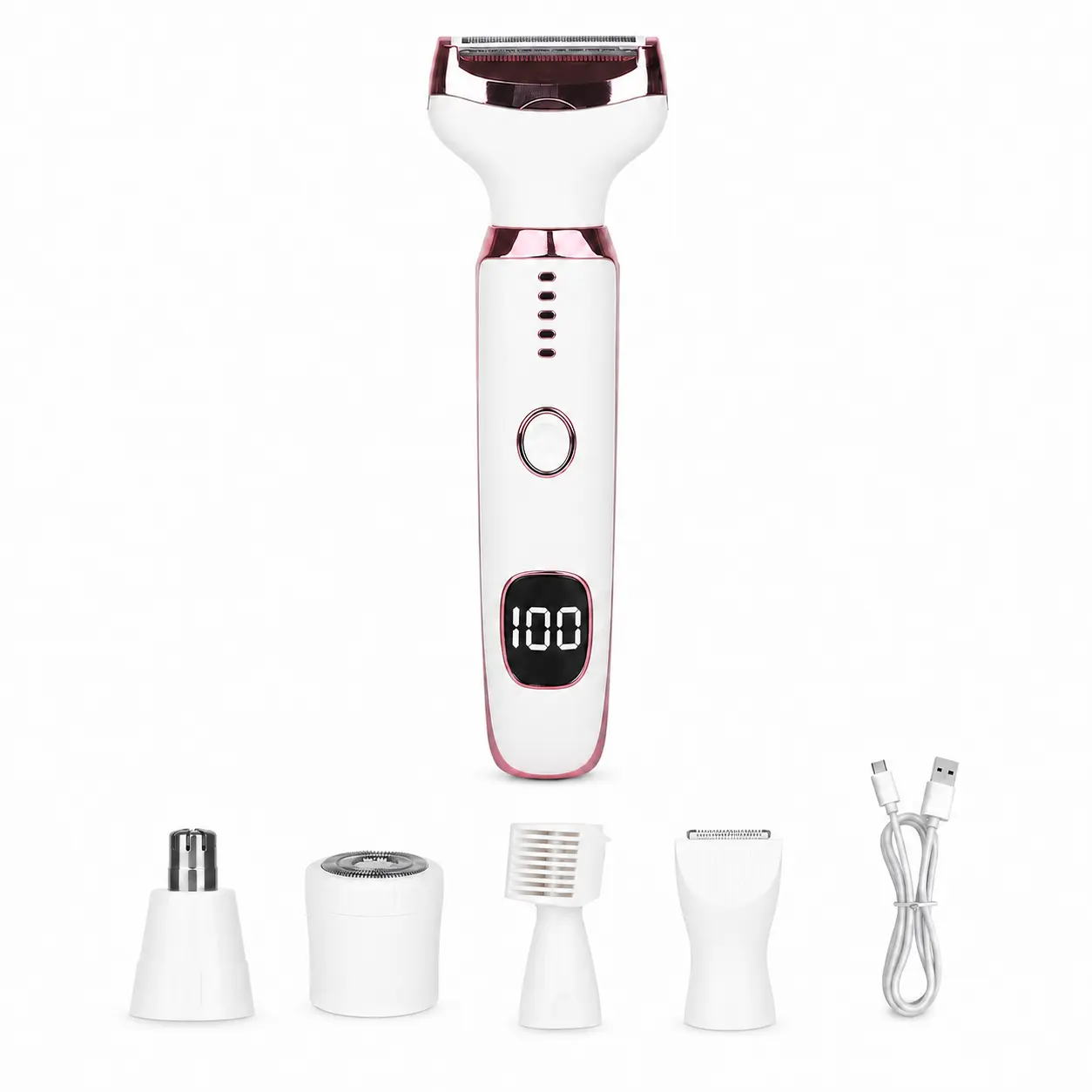 5 in 1 Womens Electric Shaver | Delicate Full Body Grooming | Painless Wet Dry Bikini Trimmer for Intimate Areas